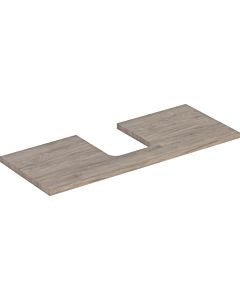 Geberit One Waschtisch-Platte 505275006 120 x 3 x 47 cm, Nussbaum hickory/Melamin Holzstruktur, Ausschnitt mittig