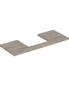 Geberit One plan de lavabo 505285006 120 x 3 x 47 cm, structure en noyer hickory/mélamine, découpe au milieu