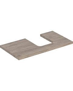 Geberit One plan de lavabo 505313006 90 x 3 x 47 cm, structure en noyer hickory/mélamine, détail à droite