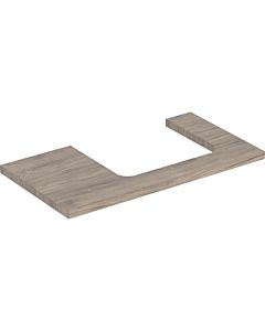 Geberit One vanity top 505323006 90 x 3 x 47 cm, walnut hickory/melamine wood structure, cutout right
