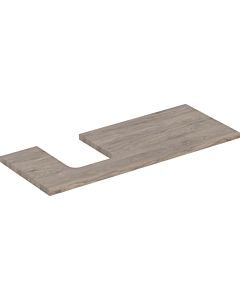 Geberit One plan de vasque 505295006 120 x 3 x 47 cm, structure en noyer hickory/mélamine, découpe à gauche