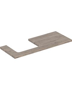 Geberit One Waschtisch-Platte 505305006 120 x 3 x 47 cm, Nussbaum hickory/Melamin Holzstruktur, Ausschnitt links
