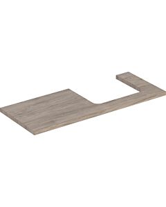 Geberit One vanity top 505325006 120 x 3 x 47 cm, hickory walnut/melamine wood structure, cutout right