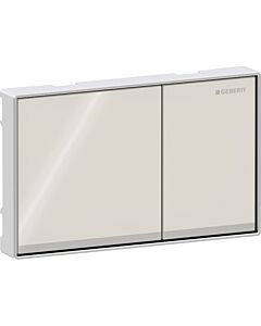 Geberit Actuator plate Omega 60 Square 115081JL1 Button sand grey, Rahmen high-gloss chrome-plated, flush, for dual flush