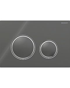 Plaque d&#39;actionnement ronde Sigma 50 Geberit Plaque/anneaux chromés, plaque/boutons lave, pour chasse d&#39;eau 2 mégawatts