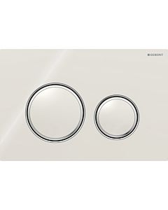 Geberit Sigma 50 Round actuator plate 115884JL1 Plate/rings chrome-plated, plate/buttons sand-grey, for 2-meg flush