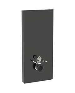 Geberit Monolith module WC mural 131031SJ6 hauteur 114cm, façade en verre noir, côté aluminium chrome noir