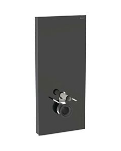 Geberit Monolith module WC mural 131231SJ6 hauteur 114cm, façade en verre noir, côté aluminium chrome noir