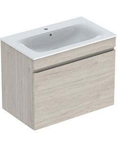 Geberit Renova Plan meuble lavabo 501916008 80x62,2x48cm, corps plaqué noyer clair, lavabo blanc /KeraTect