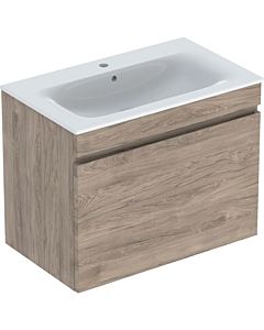Geberit Renova Plan meuble lavabo 501916JR8 80x62,2x48cm, corps enduit noyer, lavabo blanc /KeraTect