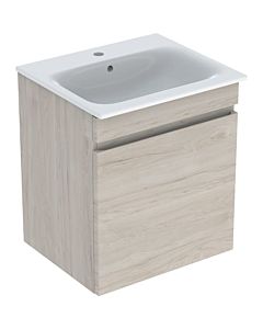 Geberit Renova Plan meuble lavabo 501915008 60x62,2x48cm, corps plaqué noyer clair, lavabo blanc /KeraTect