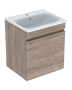 Geberit Renova Plan meuble lavabo 501915JR1 60x62,2x48cm, corps enduit noyer, lavabo blanc