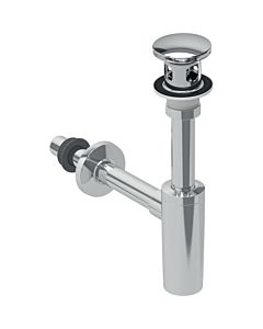 Geberit Waschbeckenablauf 151021211 mit Siphon, Außenventilstopfen mit Druckbetätigung, hochglanz-verchromt