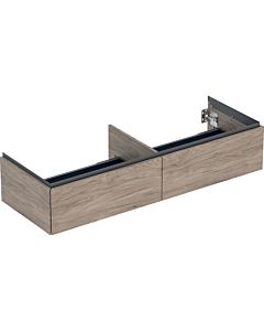 Geberit One Waschtisch-Unterschrank 505076006 133,2x50,4x47cm, 2 Schubladen, Nussbaum hickory/Melamin Holzstruktur