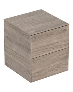 Geberit One Seitenschrank 505077006 45x49,2x47cm, 2 Schubladen, Nussbaum hickory/Melamin Holzstruktur