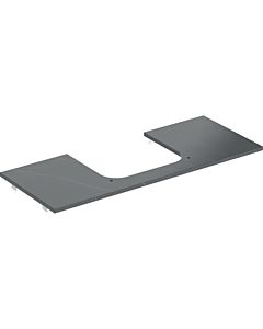 Geberit One Waschtisch-Platte 505115002 120x2x47cm, Ausschnitt mittig, Steinzeug, Marmoroptik schwarz/matt