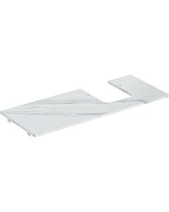 Geberit One plan de lavabo 505145001 120x2x47cm, découpe à droite, grès, aspect marbre blanc / mat