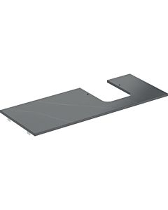 Geberit One plan vasque 505145002 120x2x47cm, découpe à droite, grès, aspect marbre noir/mat