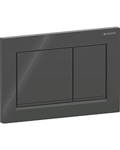 Geberit Omega 20 Square Plaque d&#39;actionnement 115080DW1 Plaque/bouton noir, rayures noir mat, pour double chasse