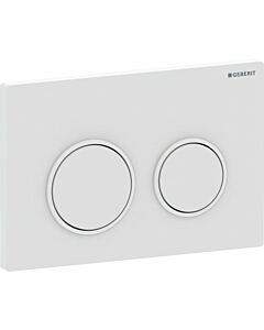 Geberit Omega 20 Round Betätigungsplatte 115085011 Platte/Taste weiß matt lackiert, Ring weiß, für 2-Mengen-Spülung