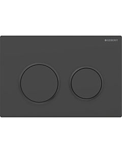 Geberit Omega 20 Round Betätigungsplatte 115085161 Platte/Taste schwarz matt lackiert, Ring schwarz, für 2-Mengen-Spülung