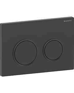 Geberit Omega 20 Round flush plate 115085161 Plate/button matt black lacquered, ring black, for dual flush