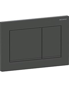 Geberit Omega 20 Square Plaque de commande 115080161 Plaque/bouton laqué noir mat, bandes noires, pour double chasse