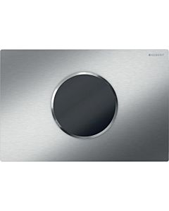 Geberit WC-Steuerung 115909SN6 Batteriebetrieb, 2-Mengen-Spülung, verschraubbar, Edelstahl gebürstet