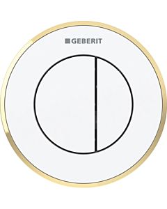 Geberit WC control Typ 01 116055KK1 pneumatic, dual flush, plastic, white / gold-plated