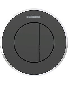 Geberit WC-Steuerung Typ 01 116055KM1 pneumatisch, 2-Mengen-Spülung, Kunststoff, schwarz/hochglanz-verchromt