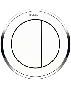 Geberit WC-Steuerung Typ 10 116057KJ1 pneumatisch, 2-Mengen-Spülung, Badmöbel, Kunststoff, weiß/hochglanz-verchromt