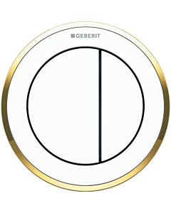 Geberit WC control Typ 10 116057KK1 pneumatic, dual flush, Bathroom furniture , plastic, white / gold-plated