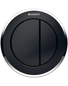Geberit WC-Steuerung Typ 10 116057KM1 pneumatisch, 2-Mengen-Spülung, Badmöbel, Kunststoff, schwarz/hochglanz-verchromt