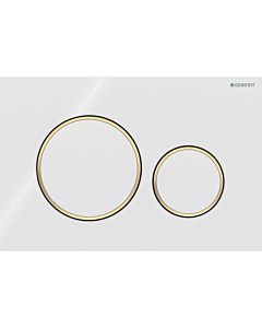 Geberit Sigma 20 Round actuator plate 115882KK1 white / gold-plated