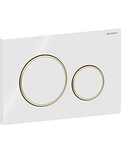 Geberit Sigma 20 Round actuator plate 115882KK1 white / gold-plated