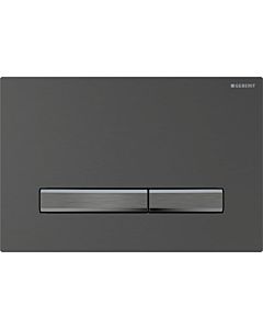 Geberit Sigma 50 Square Plaque d&#39;actionnement 115671QD2 Plaque de recouvrement chrome noir brossé, plaque/bouton chrome noir, pour double chasse