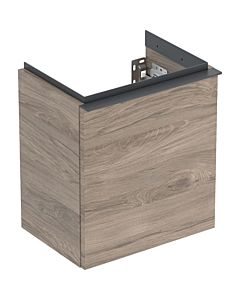 Geberit iCon hand wash basin base cabinet 502301JR1 37x41.5x27.9cm, 2000 door, hinged left, walnut/handle lava matt