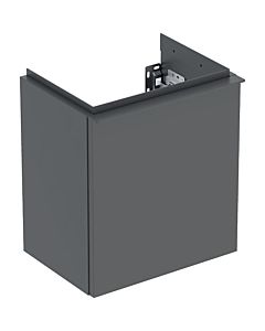 Geberit iCon hand wash basin base cabinet 502301JK1 37x41.5x27.9cm, 2000 door, hinged left, body/front/handle lava matt