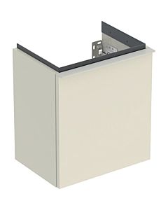 Geberit iCon hand wash basin base cabinet 502301JL1 37x41.5x27.9cm, 2000 door, hinged left, sand high gloss, handle sand matt