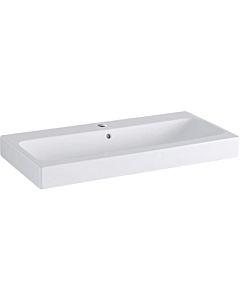 Geberit iCon Waschtisch 124090600, 90 x 48,5 cm, weiß mit KeraTect, mit Hahnloch und Überlauf