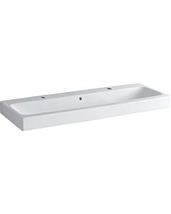Geberit iCon Waschtisch 124020000 120 x 48,5 cm, mit 2 Hahnlöchern, weiß, mit Überlauf