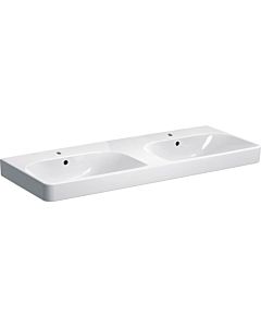 Geberit Smyle Square vasque double 500223018 blanc KeraTect, 120x48cm, avec trou pour robinetterie et trop-plein