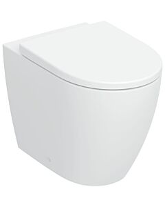Ensemble WC sur pied Geberit iCon, cuvette à chasse d&#39;eau profonde 503080001 35,5 x 56 cm, montage encastré, design fermé en céramique, avec abattant, blanc
