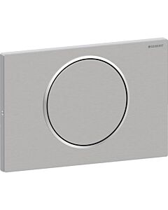 Geberit Betätigungsplatte Sigma 10 Round 115787SN5 Platte/Taste Edelstahl gebürstet, Ring poliert, für Spül-Stopp-Spülung, verschraubbar