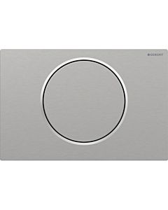 Plaque d&#39;actionnement Sigma 10 Round 115787SN5 Plaque/bouton en acier inoxydable brossé, anneau poli, pour chasse Geberit eau à arrêt, vissable