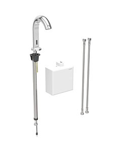 Geberit Piave Infrarot-Waschtischarmatur 116168211 mit Thermostatmischer, Standmontage, Batteriebetrieb, AP-Funktionsbox