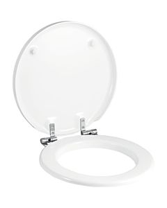 Geberit Preciosa WC-Sitz 571180000 weiß, Befestigung von oben, Scharniere Edelstahl, mit Deckel