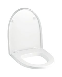 Geberit Flow WC Sitz 575950000 weiss, Scharniere Edelstahl, mit Absenkautomatik