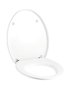 Geberit Cleo WC-Sitz 573660000 weiss, Scharniere verchromt, für WC 205900