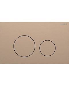 Plaque de déclenchement ronde Geberit 40 115628QB1 ronde, or rose / brossé, revêtement facile à nettoyer, pour double chasse d&#39;eau, ronde
